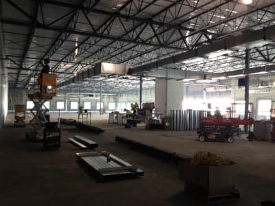 McShane construction crews completing framework.