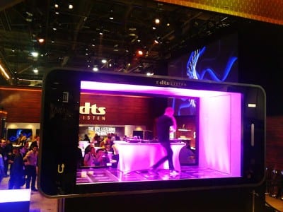 A performer rocks the DTS mobile phone stage.