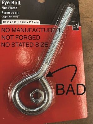 Rigging Bad Eye Bolts