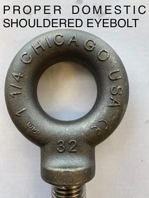 Rigging good eye bolt