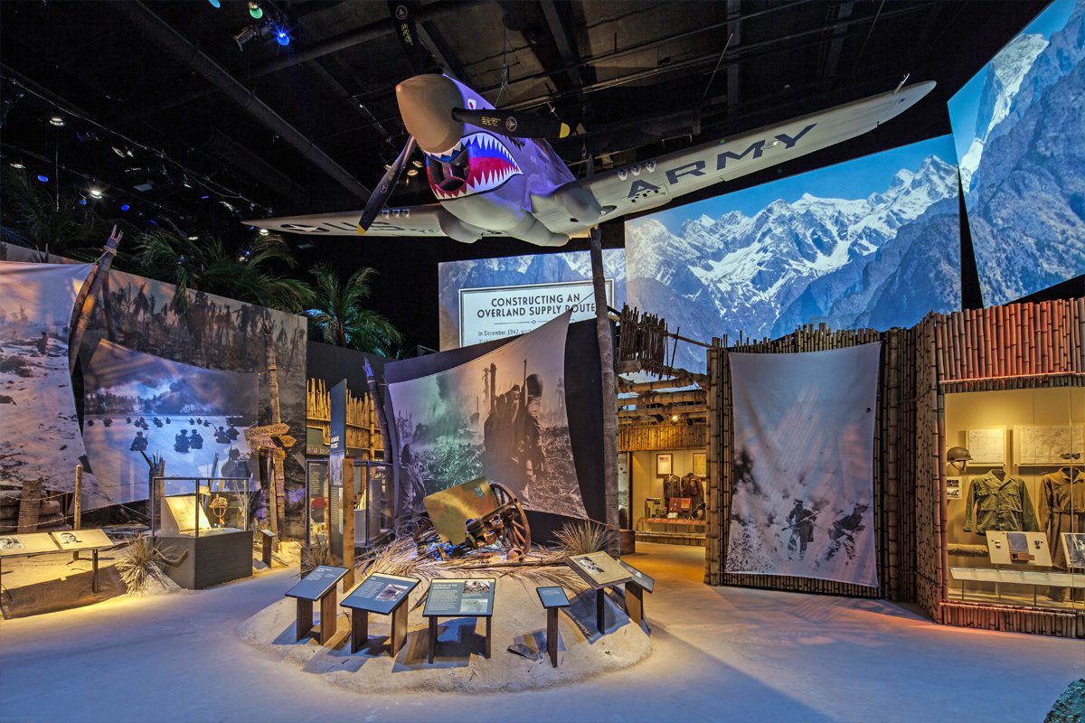 Exhibit gallery inside The National World War II Museum in New Orleans.