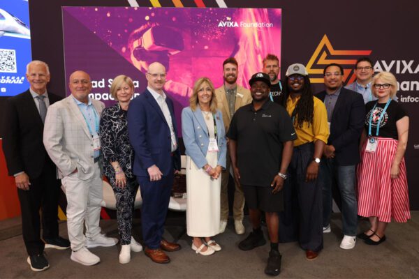 AVIXA Foundation leaders, partners, and grant recipients pose during InfoComm 2026.