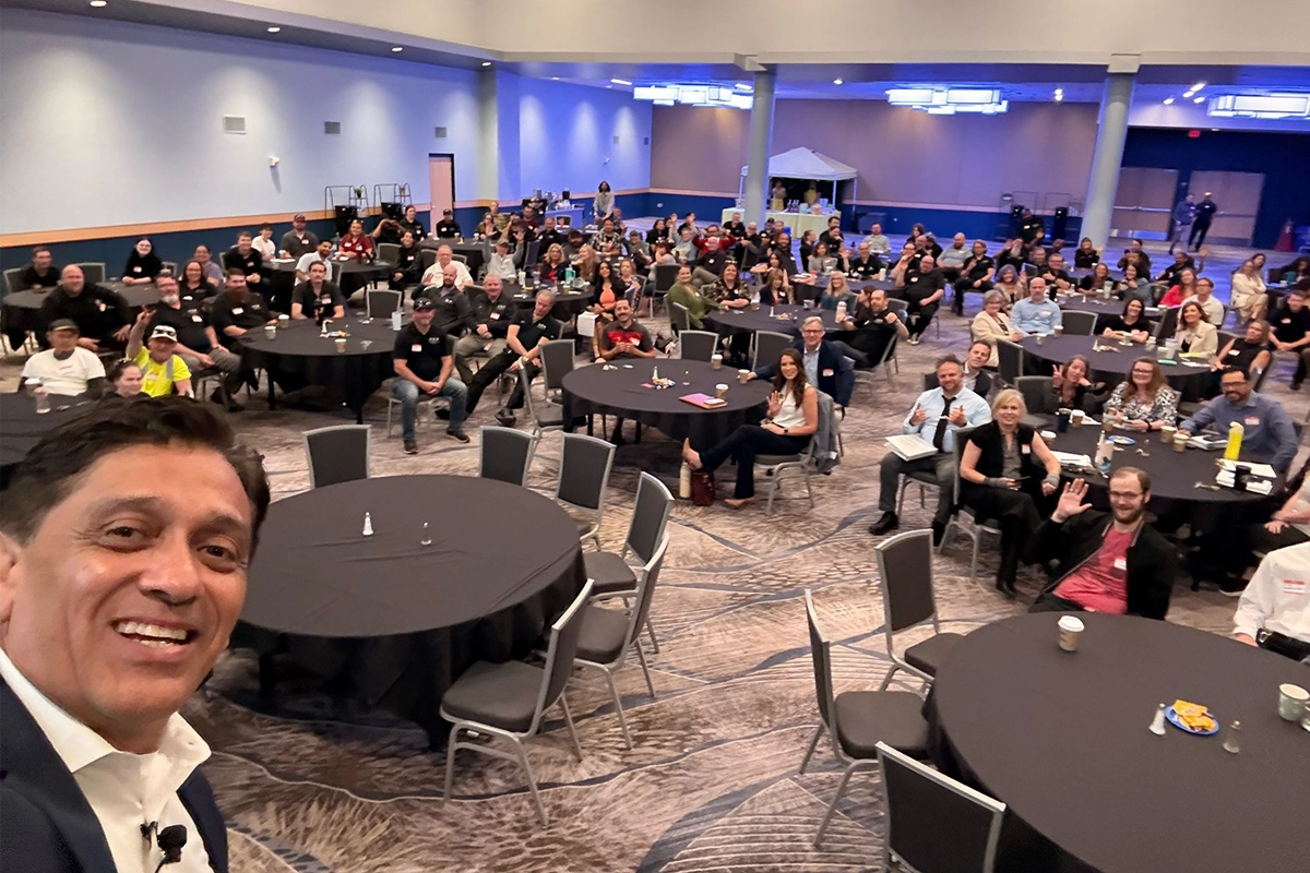 Mark Herrera takes a selfie with attendees during a GAP and BCJ Group training session.