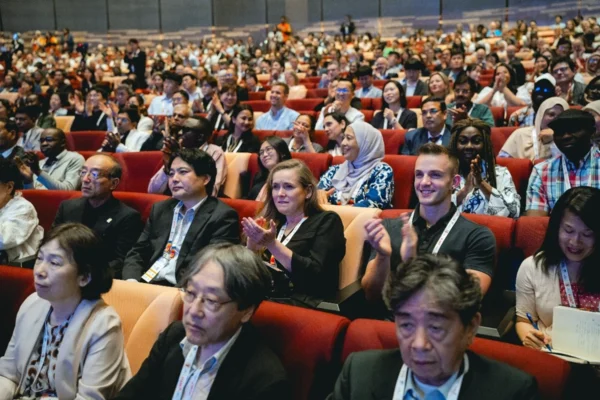 Delegates applaud during an international conference at Kuala Lumpur Convention Centre
