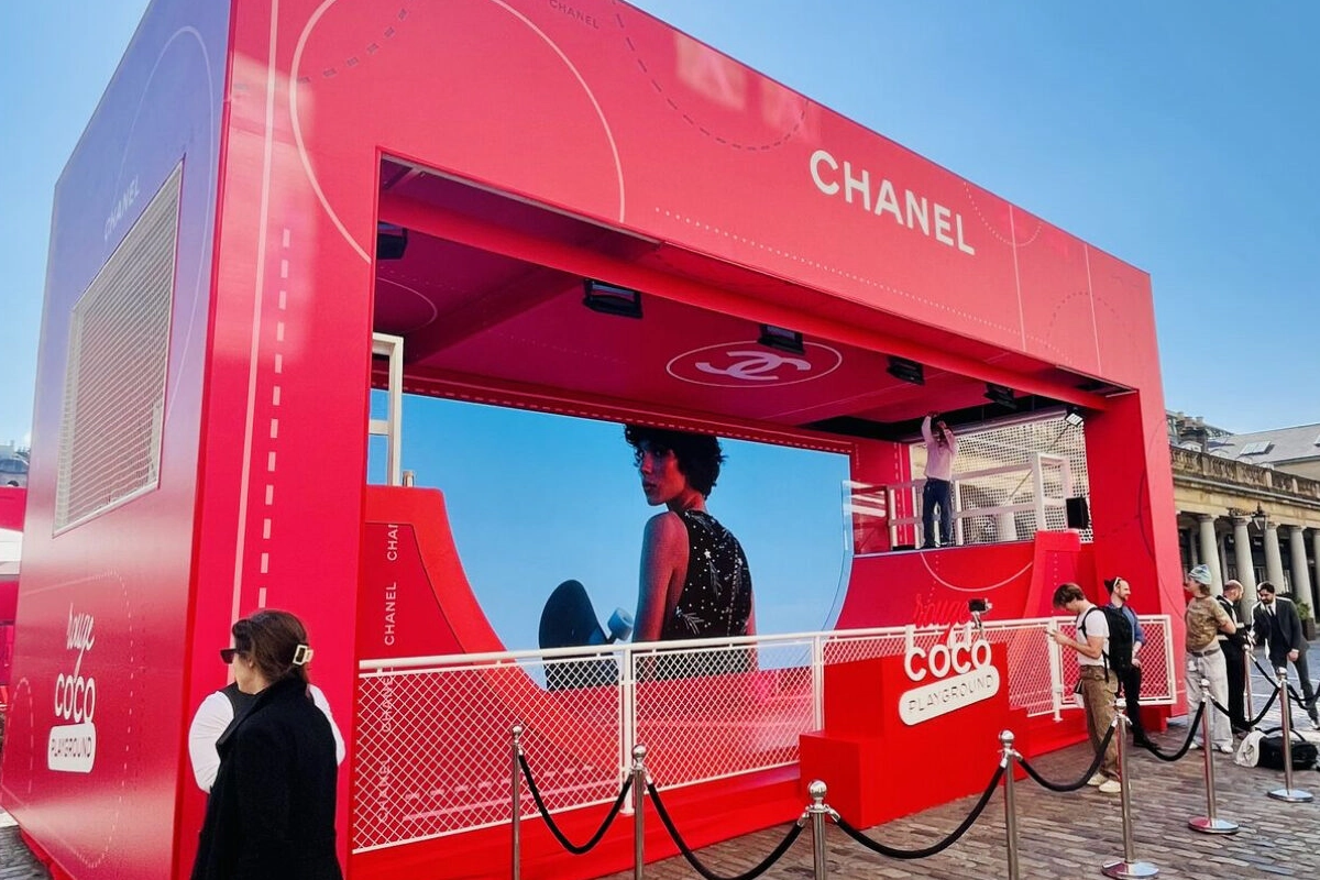 Chanel-branded outdoor activation by Sign Up Systems
