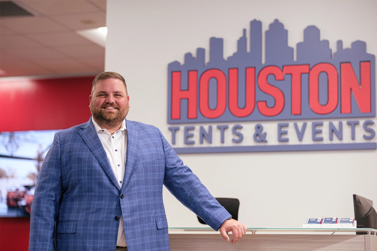 Darren Randle, founder and CEO of Houston Tents & Events, at the company’s Houston office