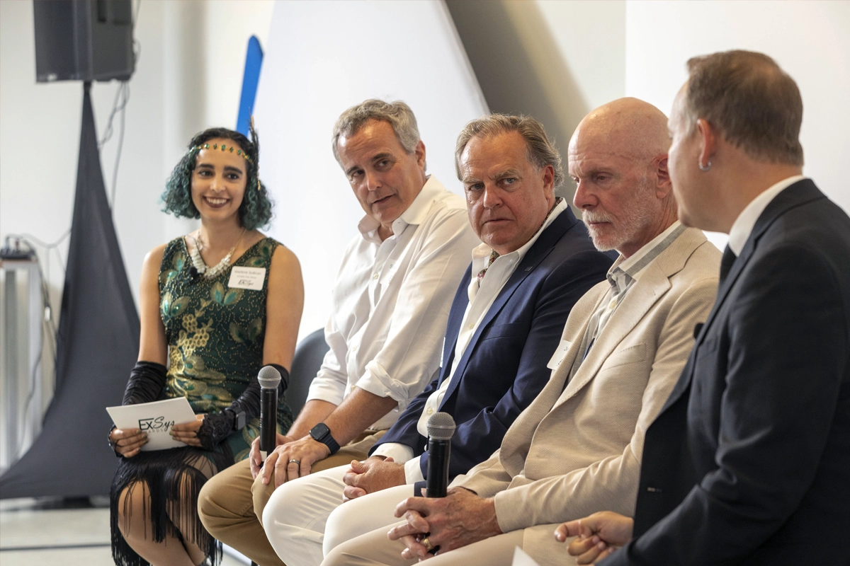 Marlena Sullivan, Steve Deckel, Jim Wurm, Steve Riches, and Travis Stanton during the 2026 ExSys Awards panel.