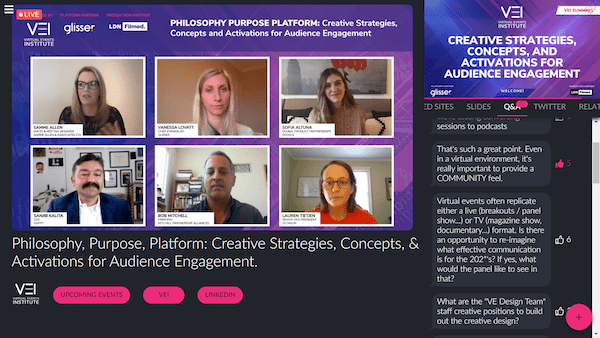 Glisser+VEI Summit event screenshot