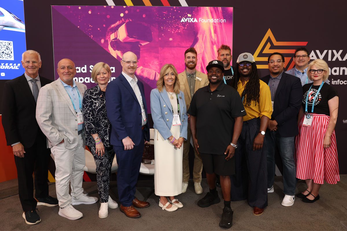 AVIXA Foundation leaders, partners, and grant recipients pose during InfoComm 2026.