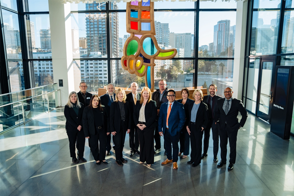 Seattle Convention Center leadership team poses inside the venue.
