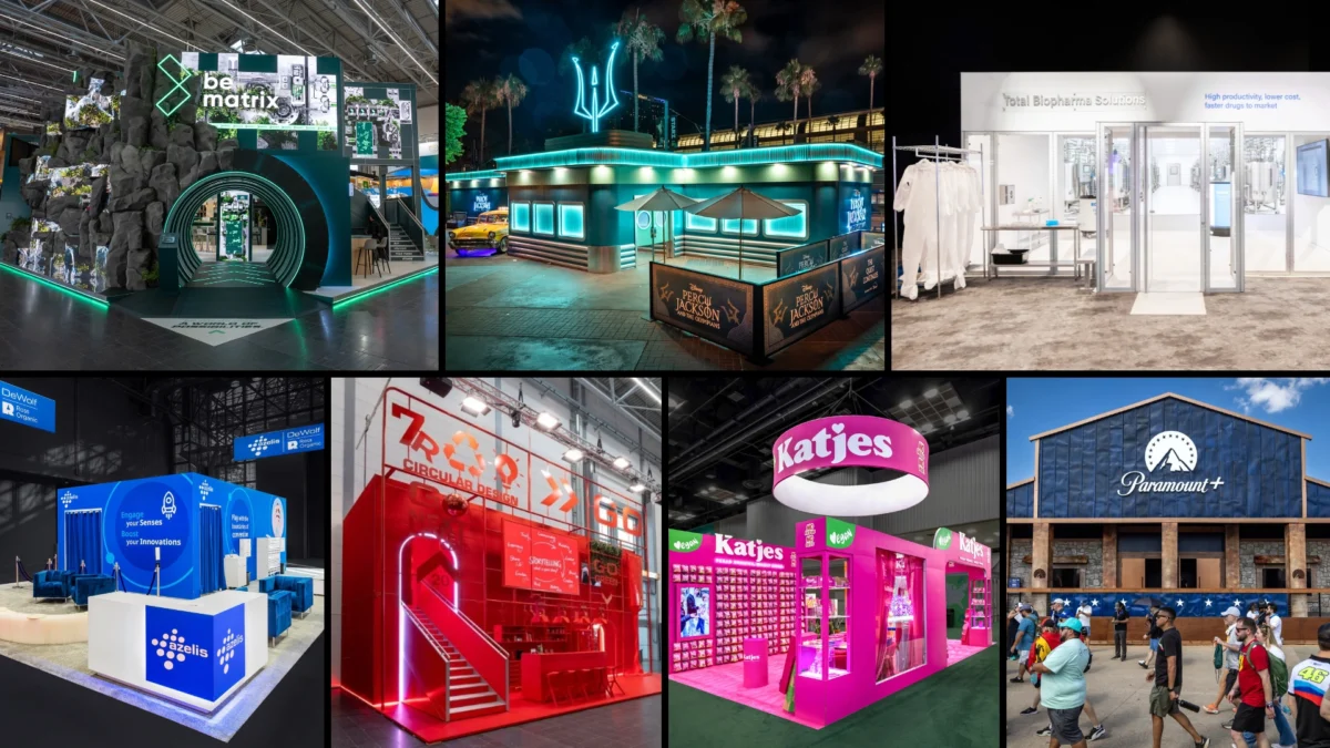 Composite of finalists for the 2026 ExSys Awards Best Experiential Design category