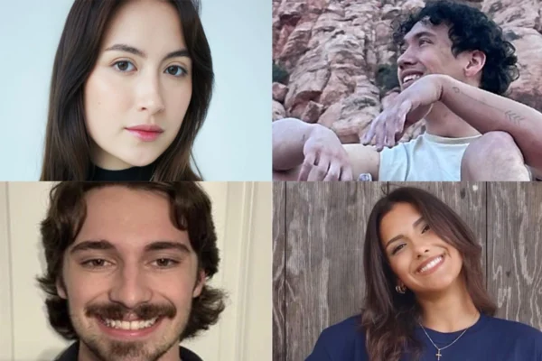 Composite portraits of Maya Peters, Dylan Lenze, Austin Corn, and Emma Martin