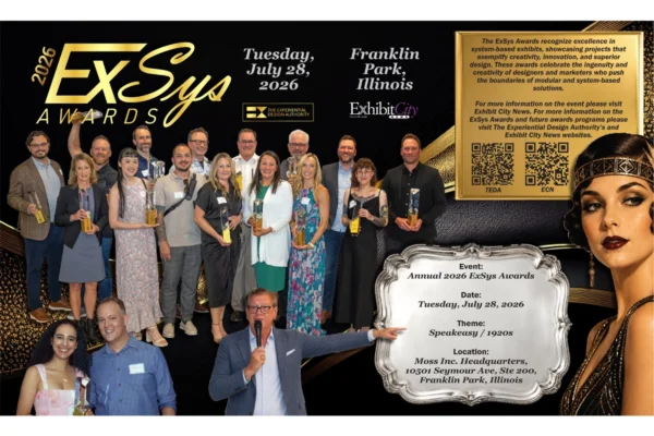 ExSys Awards 2026 promotional graphic with past winners and event details