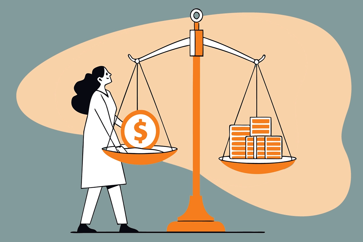 Illustration showing the relationship between exhibit weight and operating costs