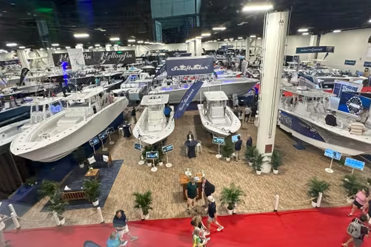 Marine exhibition on the show floor at the Broward County Convention Center in Fort Lauderdale