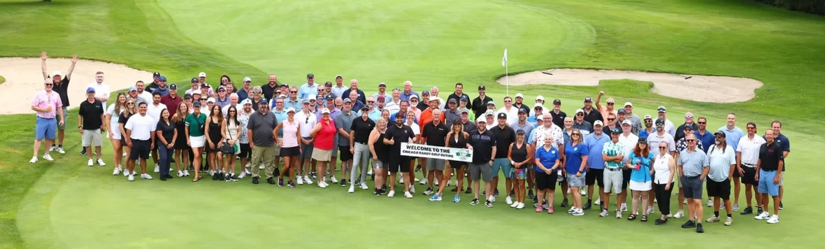 Participants gather for a group photo at the 23rd Annual Chicago Randy Charity Golf Outing