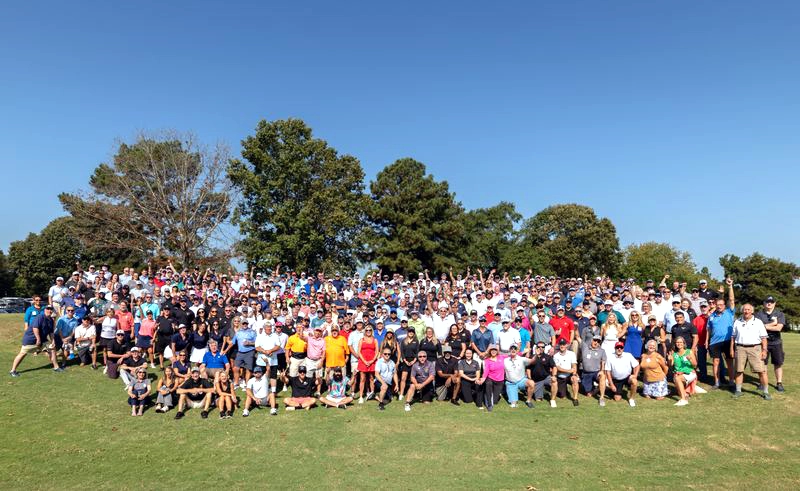 Participants gather for a group photo at the 2025 Randy Smith Memorial Golf Classic