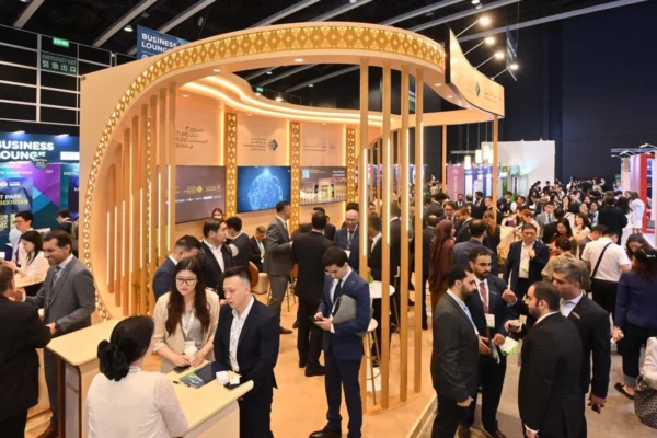 Attendees gather in the Middle East Chapter area at the Belt and Road Summit