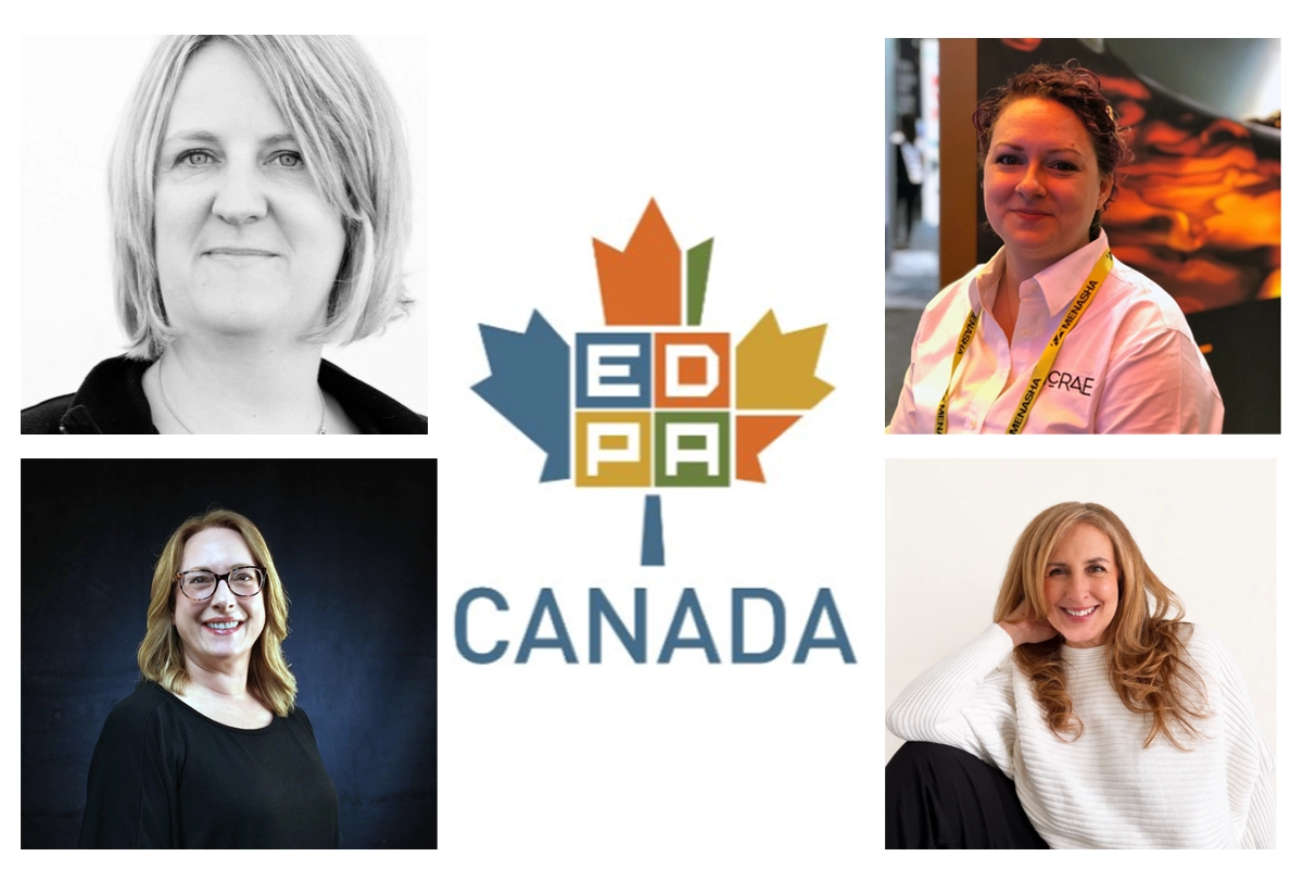 Portraits of EDPA Canada board members surrounding the EDPA Canada logo