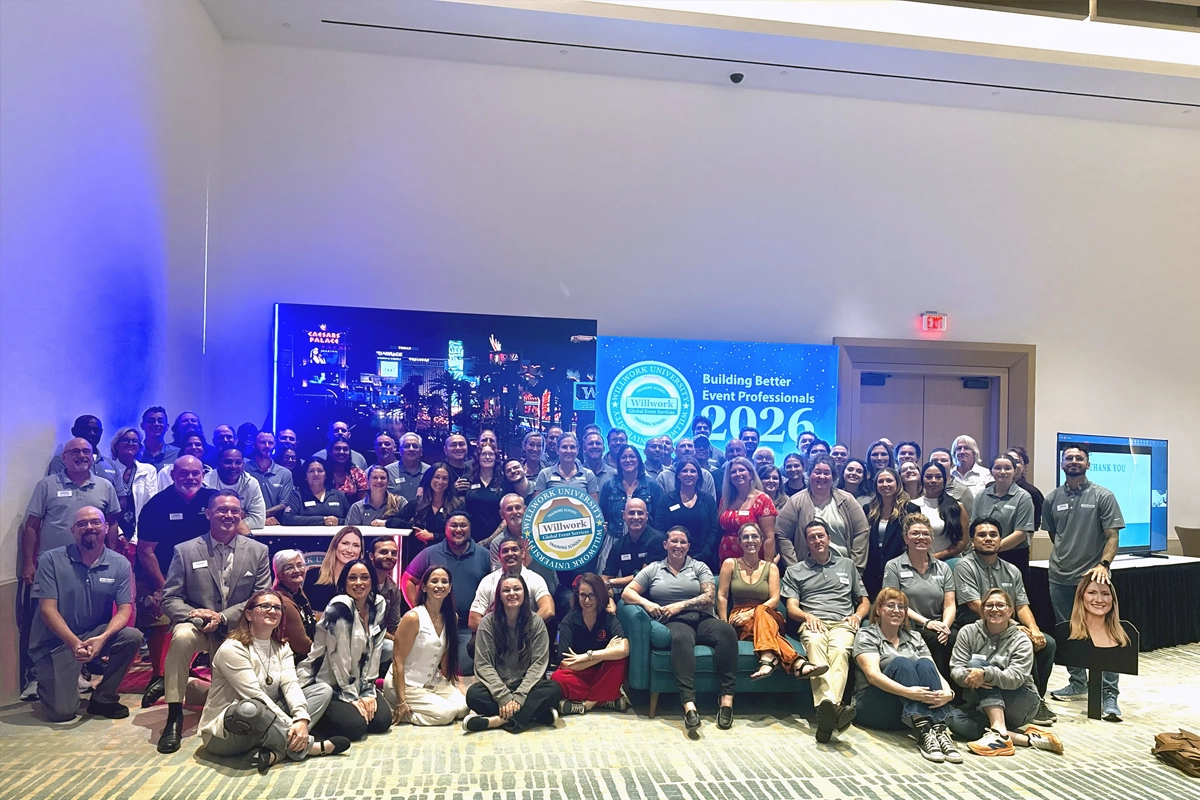 Willwork employees gather for a group photo during Willwork University 2026